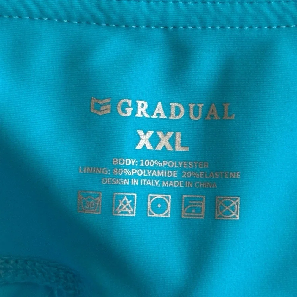 Gradual NEW Aqua Blue Lined Briefs 4 Way Stretch Shorts w/ Pockets Size XXL #441
